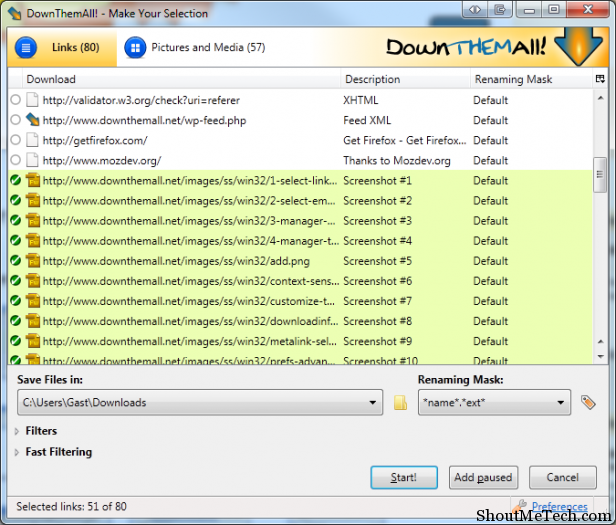 DownThemAll Firefox Addon