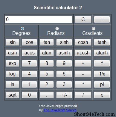 Online Scientific Calculator