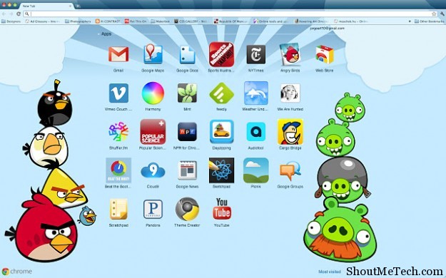 Angry Birds Chrome Theme