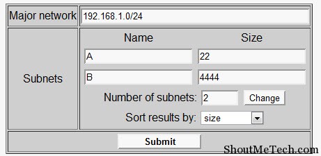 VLSm calculator