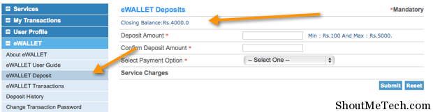 IRCTC deposits