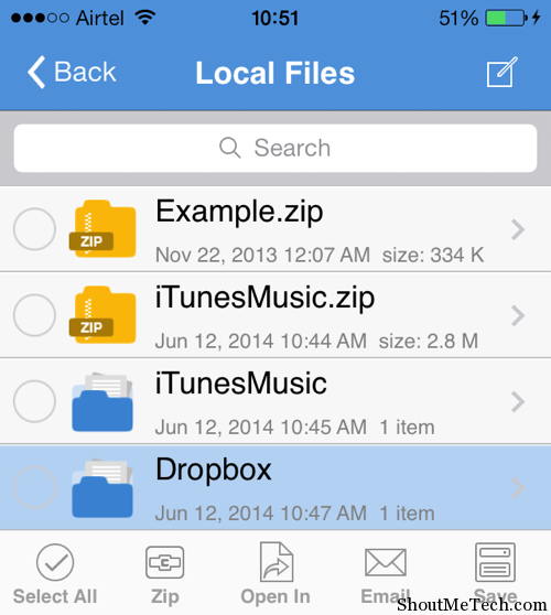 Select local music file