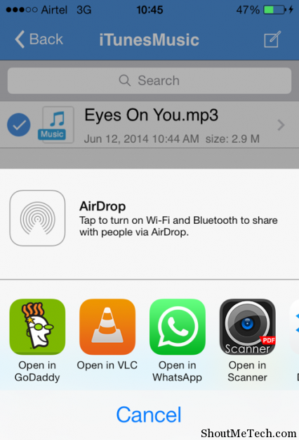 Send music file via Whatsapp