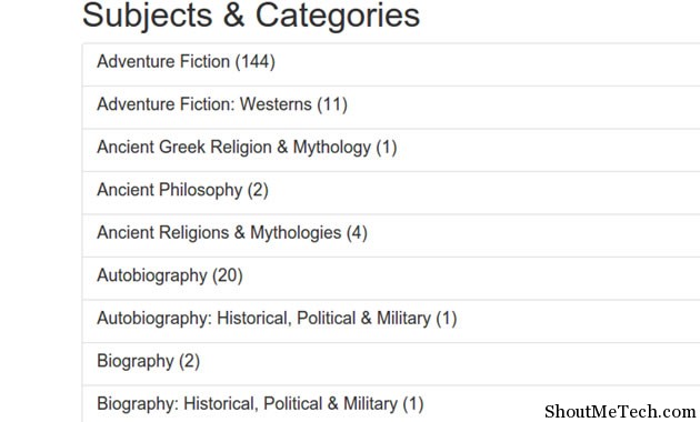 ePubBooks Subjects and Categories