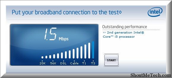 Intel Broadband speed test