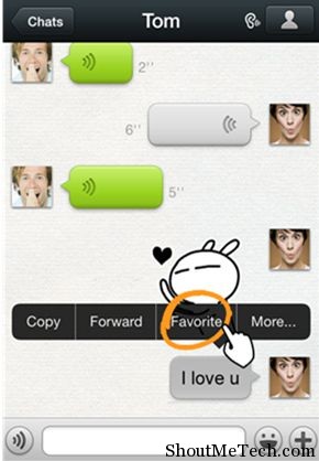 WeChat favorite message