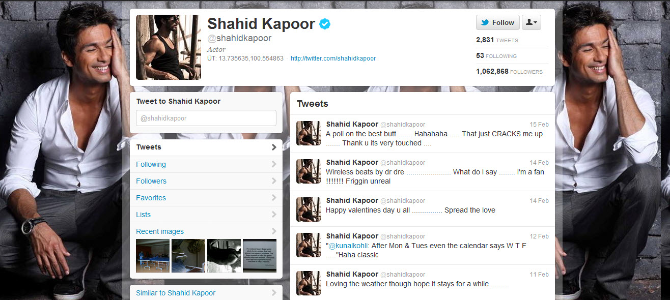 Shahid Kapoor Twitter