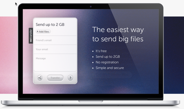 wetransfers send single large file