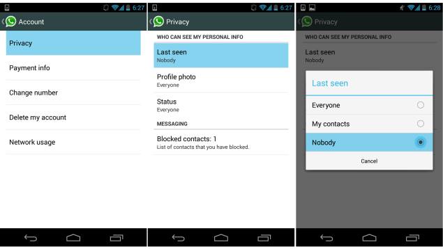 Whatsapp Privacy setting