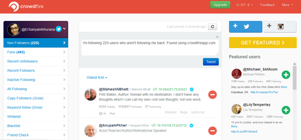 CrowdFire Twitter Tool