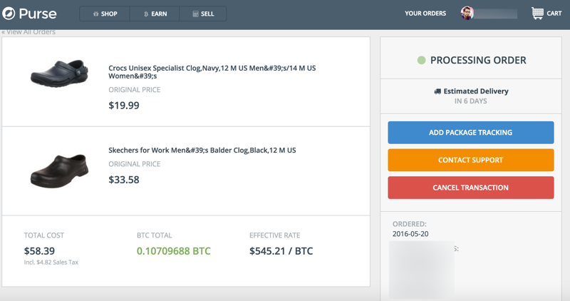 Purse dashboard Bitcoin