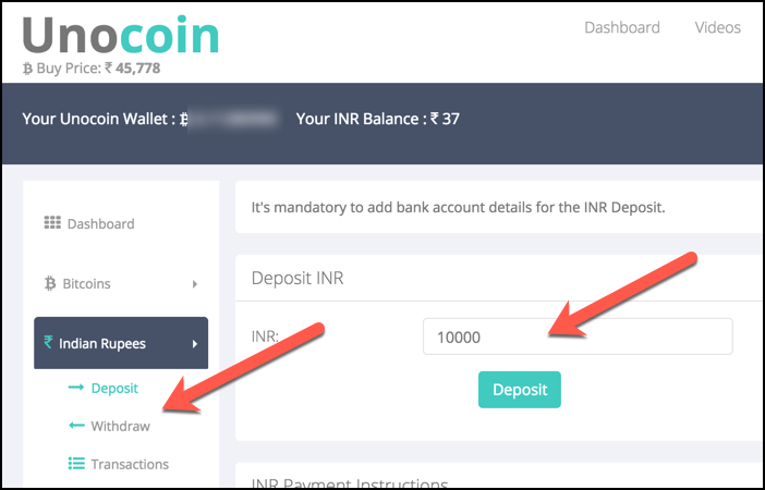 minimum amount to buy bitcoin in unocoin