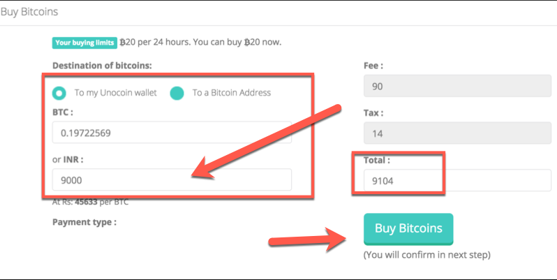 minimum amount to buy bitcoin in unocoin