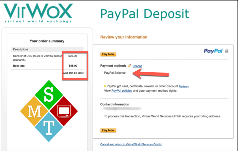 paypal bitcoin virwox