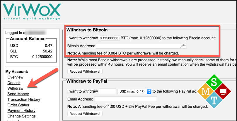 instant bitcoin withdraw