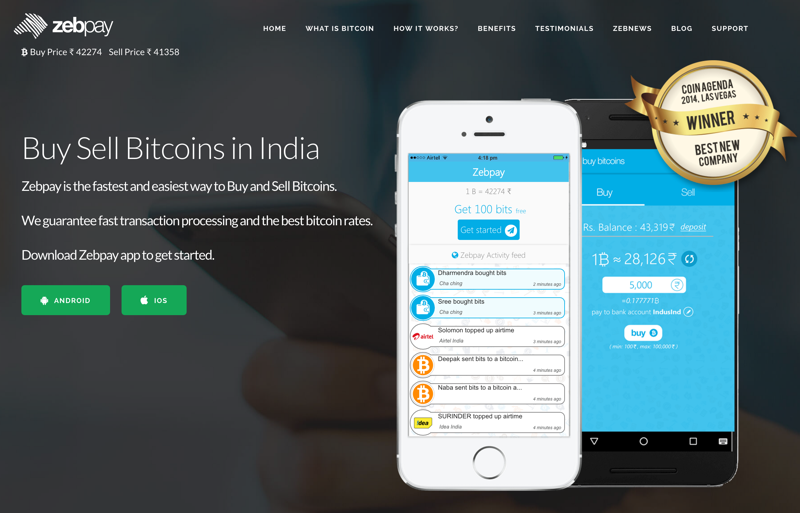 sell bitcoin for cash india