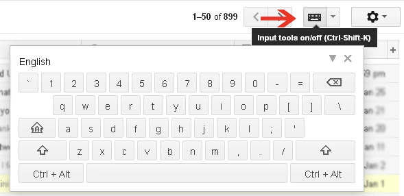 Gmail keyboard